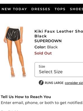 superdown Kiki Faux Leather Shorts in Black